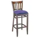 G & A 9625 Vertical Barstool, Slat Back, Upholstered Padded Seat, European Beechwood Frame, Footrest, Mortise and Tenon Construction 1 image