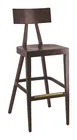G & A 9641-PS Rivelli Stackable Barstool with Solid Wood Back, Upholstered Padded Seat, European Beechwood Frame, Walnut Finish 1 image
