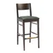 G & A 9643 Mercer Barstool, Wood Back, Upholstered Padded Seat, Walnut Finish, European Beechwood Frame, Footrest 1 image