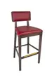 G & A 9648-FP Nova Barstool – Upholstered Seat & Back, Walnut Finish, Beechwood Frame, Armless, Cut‑Out Back 1 image