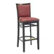 G & A 9650FP1 NAIL Checker Barstool, Upholstered Padded Front, Exposed Grid Back, European Beechwood Frame, Padded Seat, Footrest 1 image