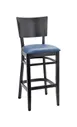 G & A 9681-PS Elton Barstool – Solid Wood Back, Upholstered Seat, Beechwood Frame, Metal Bracket, Glides 1 image