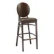 G & A 9778 Belvedere Barstool, European Beechwood Frame, Walnut Finish, Oval Wood Back, Upholstered Padded Seat, Mortise and Tenon Construction 1 image