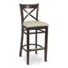 G & A 9877PS Provence Barstool – Criss-Cross Wood Back, Upholstered Seat, Footrest, Beechwood Frame, Glides 1 image