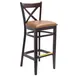 G & A 9877SS Provence Barstool – Solid Wood Saddle Seat, Criss‑Cross Back, Beechwood Frame, Footrest, Glides 1 image