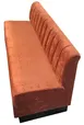 G & A LUNA-1/4-42 1/4 Circle Upholstered Vertical Channel Back Booth, 42"H, Wood Frame, COM/Esprit Vinyl, Sold per Foot 1 image