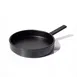 GET 15007042012 Cheforward Fry Pan, 11.5"L x 8"W x 2.5"H, 26 Oz, Faux Cast Iron, Melamine, Black 1 image