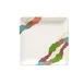GET 252-18-CO Dish, 7" x 7" Square Melamine Plate, Narrow Rim, Patterned Design - Dozen 1 image