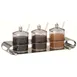 GET 3195011 Frilich Jam Bar Trio, 3‑Compartment Set, 0.63 qt SAN Containers with Lids, Steel Base 1 image