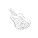 GET 4-81929 Clipper Mill Guitar Basket 16" X 8-1/2" X 1-1/2" Stainless Steel Free Form 3" Cup Holder 1 image