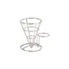GET 4-88864 Fry Cone Basket, 5" Dia. x 7"H, Stainless Steel with 2-3/4" Dia. Condiment Cup Holder 1 image