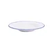 GET B-110-W/CB Enamelware Bowl, 10 oz, 9" x 9" x 1‑1/8", Melamine, White with Blue Trim - 1 Dozen 1 image