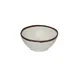 GET B-302-CRM - 20 oz Salad Bowl, 6‑1/4" Dia × 2‑1/4" H, Round Beige Melamine Brown Trim - Dozen 1 image