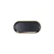 GET B252102-GLDB Elite Plate, 10-1/4"L x 4-3/4"W x 3/4"H Oval Melamine, Black with Gold Rim 1 image