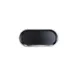 GET B252102-SLVB Plate, 10-1/4"L x 4-3/4"W x 3/4"H, Oval Melamine, Black with Silver Rim 1 image