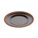 GET BAL105 Cheforward Balance Plate, 7" Dia., Round, Melamine, Shiny Black/Matte Terra Cotta 1 image