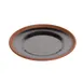 GET BAL106 Cheforward Balance Plate, 9" Dia., Round, Melamine, Shiny Black/Matte Terra Cotta 1 image