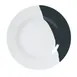 GET BF-9-W/BK Plate – 9" Round Wide Rim Melamine, White/Black, BPA‑Free, Dishwasher Safe - 1 Dozen 1 image
