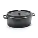 GET CA-007-GR/BK/CC Induction Dutch Oven, 6.5‑Qt (7‑Qt Rim) 12‑1/8"×9‑7/8" Cast Enamel, Gray/Black 1 image