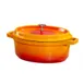 GET CA-009-O/BK Heiss™ Dutch Oven 3.5 Qt 10×8×3.5" Aluminum Orange/Black Ceramic Enamel 500°F - Set 1 image