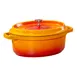 GET CA-009-O/BK/CC Heiss™ Dutch Oven, 3.5‑Qt, 10.25"×7.875"×3.5" Orange/Black, Alum. Enamel, Finish 1 image