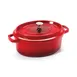 GET CA-009-R/BK Heiss™ Induction Dutch Oven, 3-1/2 Qt, 10" x 8" x 3.5" Red/Blk Aluminum 500°F - Set 1 image