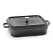 GET CA-010-GR/BK/CC Heiss™ Induction Roaster, 5 Qt, 13" x 11", Gray/Black Enamel, 500°F Safe 1 image