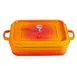 GET CA-010-O/BK/CC Induction Roaster, 5 Qt, 12"x10"x2" Lidded, Aluminum Enamel, Orange/Black 1 image