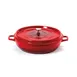 GET CA-015-R/BK/CC Heiss™ Braiser Pan, 14" 7.5 Qt, Aluminum Induction, Red/Black Enamel Finish - Set 1 image