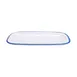 GET CS-1280-W/CB Enamelware Platter, 11.75" x 7.75" White With Blue Trim, Melamine, NSF - Dozen 1 image