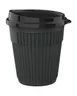 GET EC-212-1-CHG Ribbed Black 12oz Plastic Mug, 3-1/2" Top Dia., With Lid - Dozen 1 image