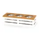 GET FB-3COMP-W Condiment Display, 19-1/2" x 6-3/4" x 5-1/2" White Steel, 3-Compartment Bamboo Lid 1 image