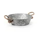 GET GT-1414-GG Tray, 14" Dia. X 4-1/5"H, Round, Gray, Galvanized Metal, Rope Handles 1 image