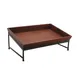 GET IR-737-MG-WB1812W Grey Rectangular Stand, 17‑3/4" L x 12" W x 7‑7/8" H, Iron Base with Tray - Set 1 image