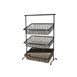GET IR-952T-BK Urban Renewal POP Pane Stand, 22-3/4" x 11" x 31-1/4" 3‑Tier Metal Black, Height 30"+ 1 image