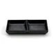 GET JW521-B Sauce Bowl, 4 Oz., 5-7/8"L x 2-7/8"W x 1"H, Rectangular 2‑Compartment Melamine Black 1 image