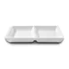 GET JW521-W Elite Sauce Bowl, 4 Oz, 5-7/8"L x 2-7/8"W x 1"H, Melamine White, 2-Compartment 1 image