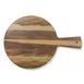 GET M15RW-HW Melamine Serving Tray, 15" Dia. x 0.5" H, Round with 5" Handle, Hickory Wood Finish 1 image