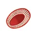 GET OB-938-R Clipper Bread Bun Basket, 9-1/2" x 6" x 2" Deep, Oval, Red, Polypropylene - 1 Dozen 1 image