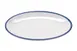 GET OP-960-W/CB Settlement Bistro Dinner Plate 9"x6-1/4" Oval w/ Cobalt Blue Trim Melamine 1 Dozen 1 image
