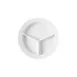 GET P-1530-W Supermel Plate, 9" Dia x 3/4" H, White Polycarbonate, 3‑Compartment - 1 Dozen 1 image