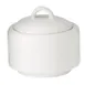 GET PA1101708712 Sugar Bowl, 8.5 Oz., 4" Dia., Rolled Edge, With Lid, Porcelain White - Dozen 1 image