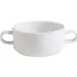 GET PA1101905224 Soup Cup, 11 Oz, 4" Dia x 6" Handles, Rolled, Stackable, Porcelain, White - 1 Dozen 1 image