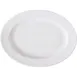 GET PA1101907612 Oval Porcelain Platter 10" x 7-1/2" Narrow Rim/Rolled Edge White - 1 Dozen 1 image