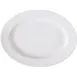GET PA1101907712 Oval Platter 12" x 9", Rolled Edge, White Porcelain, Microwave Safe 380°F - 1 Dozen 1 image