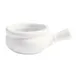 GET PA1101908812 Onion Soup Bowl, 7" 10.7 Oz White Porcelain Rolled Edge, Corona, Handle - Dozen 1 image