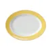 GET PA1600907712 Oval Porcelain Platter 12" x 9" Rolled Edge Orange Corona Calypso Yellow - Dozen 1 image