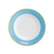 GET PA1601901424 6½" Porc Plate Rolled Edge YEL/CRN/CLP/BLU ScratchRes MW/DW/Ov Safe 380°F - 1 Dozen 1 image