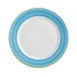 GET PA1601902724 10-5/8" Round Porcelain Plate Rolled Edge Yellow Edge/Corona/Calypso/Blue - Dozen 1 image
