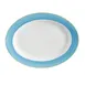 GET PA1601907612 Porcelain Platter, 10" x 7-1/2", Yellow/Blue Rolled Edge, Safe to 380°F - 1 Dozen 1 image